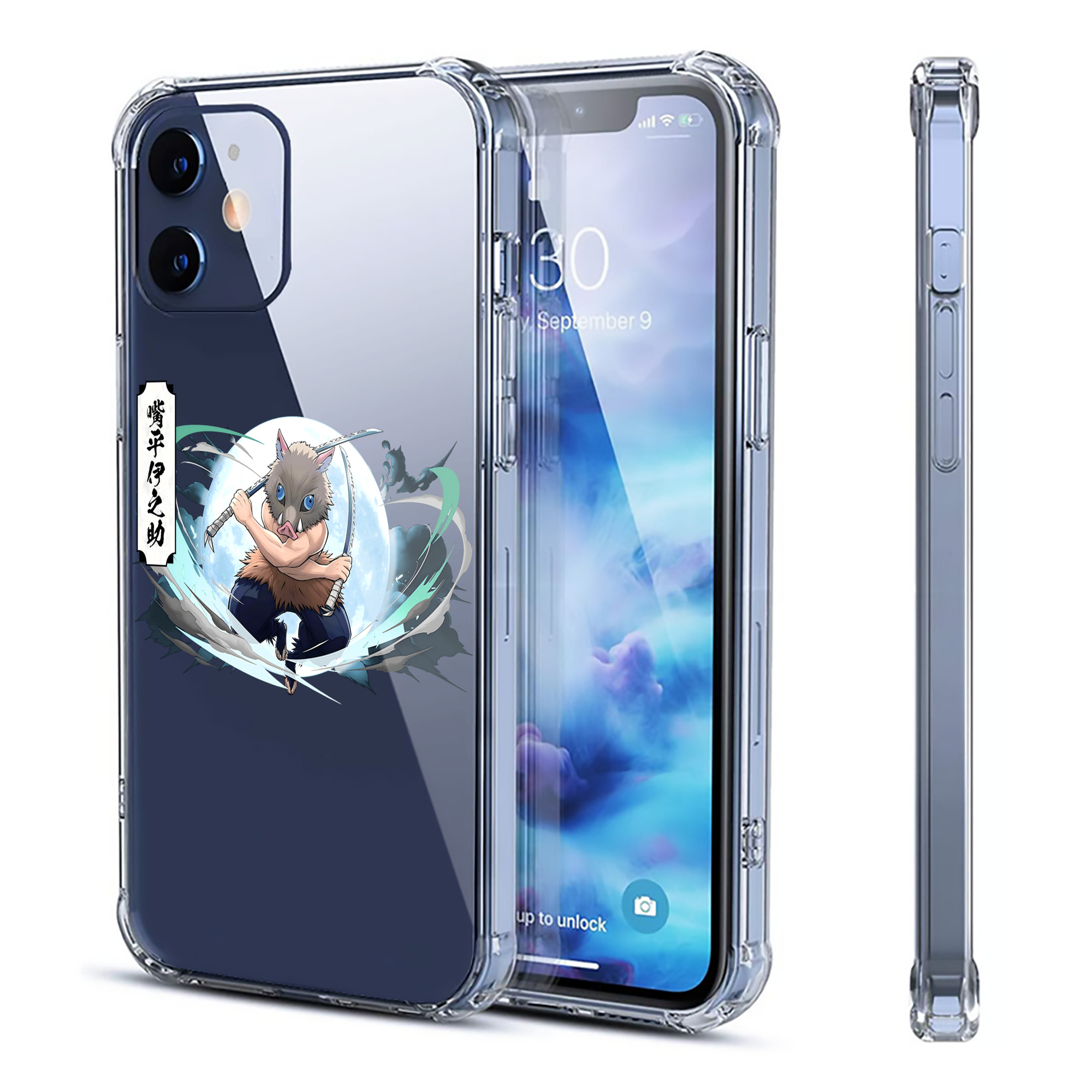 （画像用） 鬼滅の刃（きめつのやいば）嘴平 伊之助／はしびら いのすけ Hashibira Inosuke 【iPhone 12シリーズ対応】透明スマホケース（クリアソフトケース）